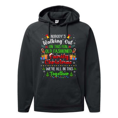 Family Vacation Ugly Christmas We Are All In This Together Performance Fleece Hoodie