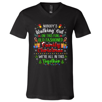 Family Vacation Ugly Christmas We Are All In This Together V-Neck T-Shirt