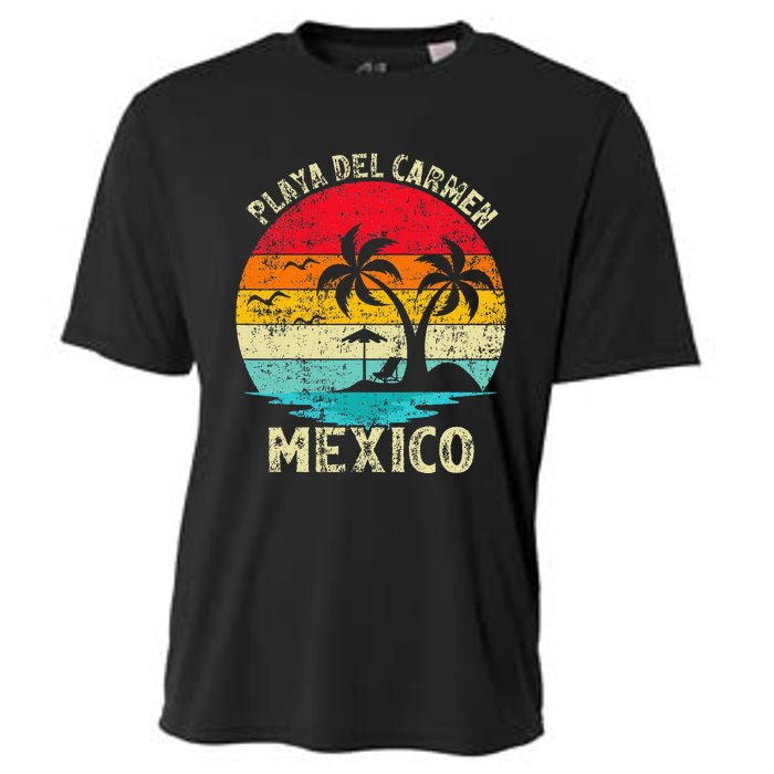 Family Vacation Vintage Retro Mexico Playa Del Car Beach Cooling Performance Crew T-Shirt