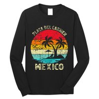 Family Vacation Vintage Retro Mexico Playa Del Car Beach Long Sleeve Shirt