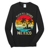 Family Vacation Vintage Retro Mexico Playa Del Car Beach Tall Long Sleeve T-Shirt