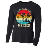 Family Vacation Vintage Retro Mexico Playa Del Car Beach Cooling Performance Long Sleeve Crew