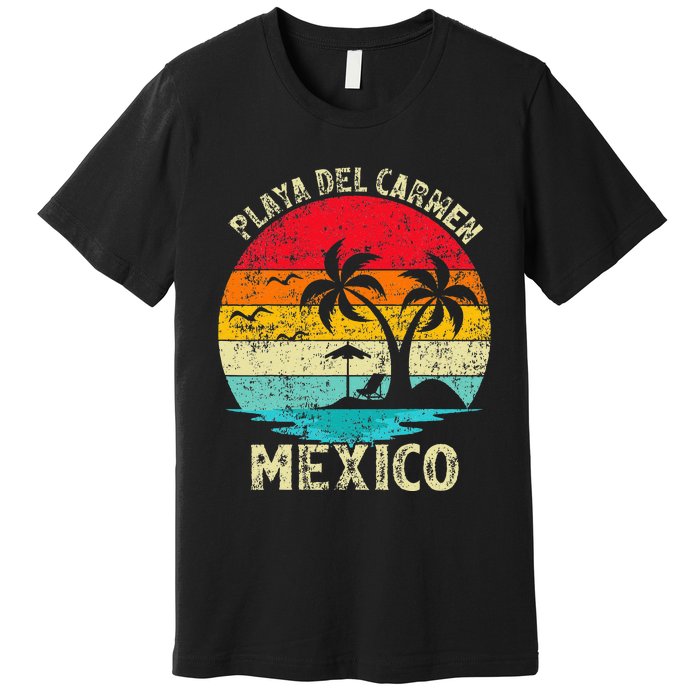 Family Vacation Vintage Retro Mexico Playa Del Car Beach Premium T-Shirt