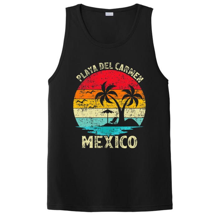 Family Vacation Vintage Retro Mexico Playa Del Car Beach PosiCharge Competitor Tank