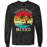 Family Vacation Vintage Retro Mexico Playa Del Car Beach Tie-Dye Long Sleeve Shirt