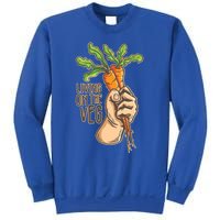 Funny Vegan Vegetarian Pun Tee Living On The Veg Cute Gift Sweatshirt