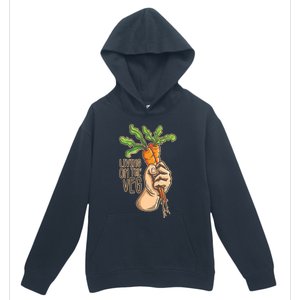 Funny Vegan Vegetarian Pun Tee Living On The Veg Cute Gift Urban Pullover Hoodie