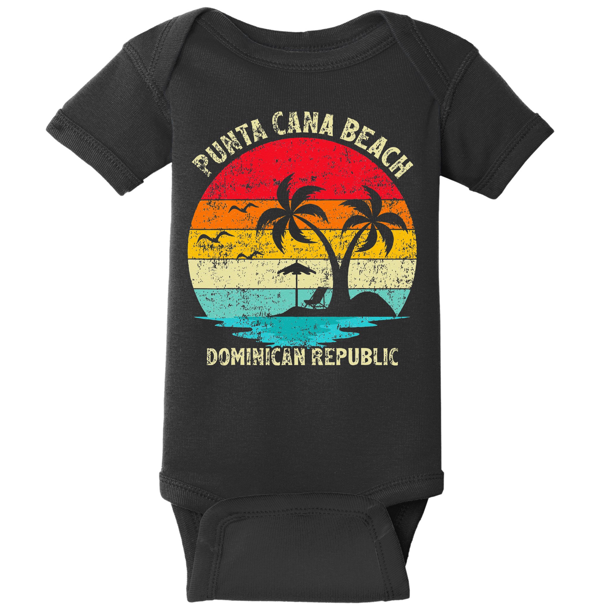 Family Vacation Vintage Dominican Republic Punta Cana Beach Baby Bodysuit
