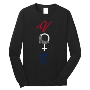 Feminine Vote Voting Rights Red White Blue 2024 Election Long Sleeve Shirt