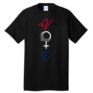 Feminine Vote Voting Rights Red White Blue 2024 Election Tall T-Shirt