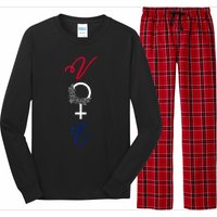 Feminine Vote Voting Rights Red White Blue 2024 Election Long Sleeve Pajama Set