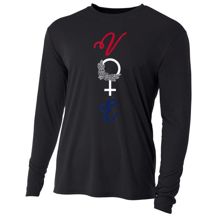 Feminine Vote Voting Rights Red White Blue 2024 Election Cooling Performance Long Sleeve Crew