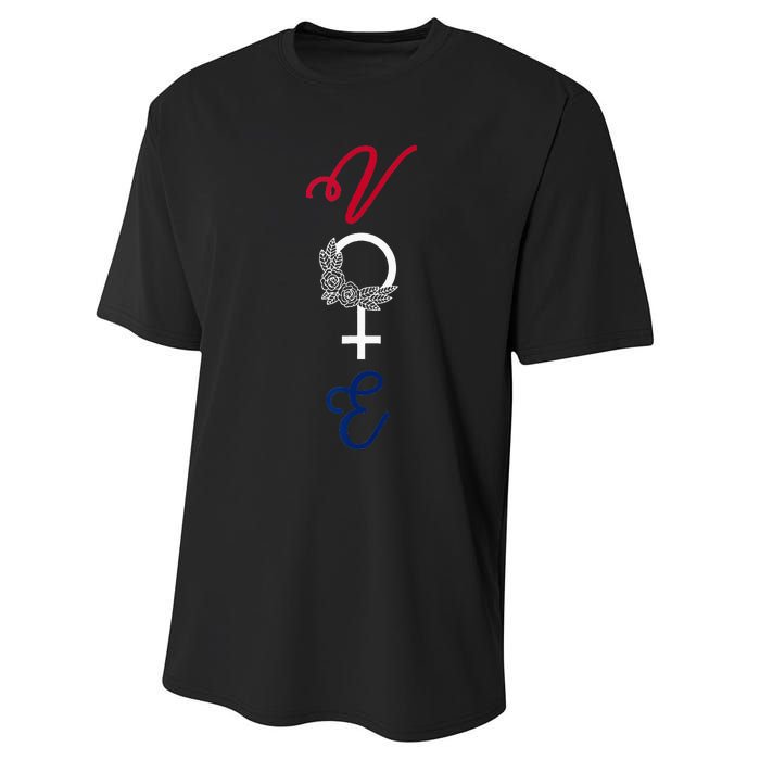 Feminine Vote Voting Rights Red White Blue 2024 Election Performance Sprint T-Shirt