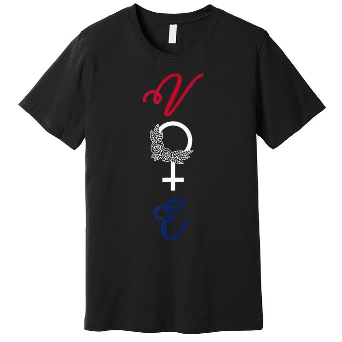 Feminine Vote Voting Rights Red White Blue 2024 Election Premium T-Shirt