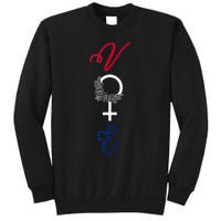 Feminine Vote Voting Rights Red White Blue 2024 Election Tall Sweatshirt