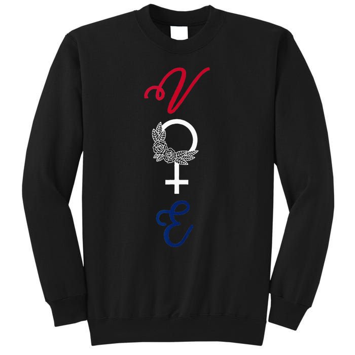 Feminine Vote Voting Rights Red White Blue 2024 Election Tall Sweatshirt