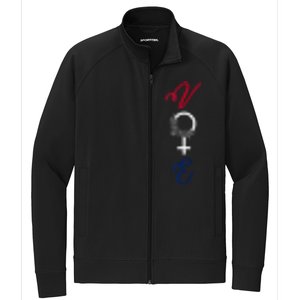 Feminine Vote Voting Rights Red White Blue 2024 Election Stretch Full-Zip Cadet Jacket