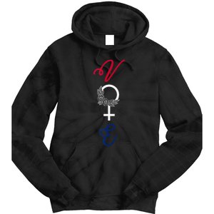 Feminine Vote Voting Rights Red White Blue 2024 Election Tie Dye Hoodie