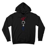 Feminine Vote Voting Rights Red White Blue 2024 Election Tall Hoodie