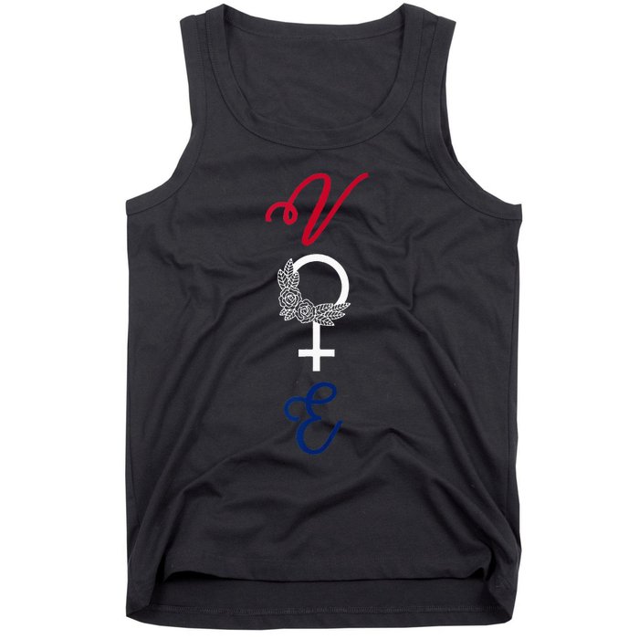 Feminine Vote Voting Rights Red White Blue 2024 Election Tank Top