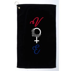 Feminine Vote Voting Rights Red White Blue 2024 Election Platinum Collection Golf Towel