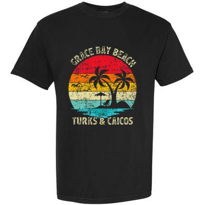 Family Vacation Vintage Turks And Caicos Grace Bay Beach Garment-Dyed Heavyweight T-Shirt