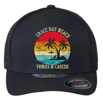 Family Vacation Vintage Turks And Caicos Grace Bay Beach Flexfit Unipanel Trucker Cap