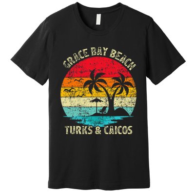 Family Vacation Vintage Turks And Caicos Grace Bay Beach Premium T-Shirt