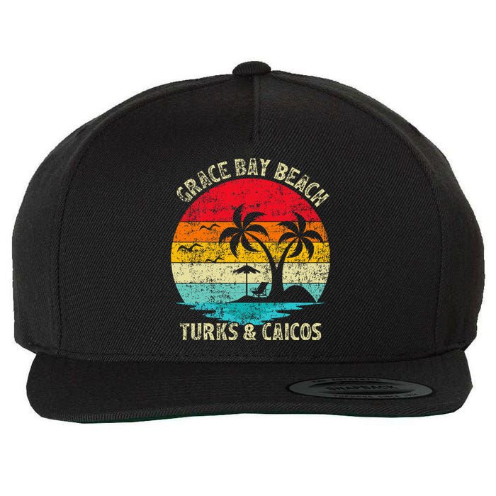 Family Vacation Vintage Turks And Caicos Grace Bay Beach Wool Snapback Cap