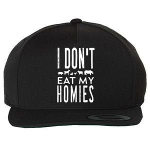 Funny Vegetarian Vegan I Dont Eat My Homies Cool Sarcastic Funny Gift Wool Snapback Cap