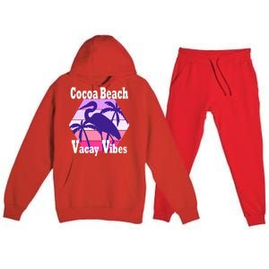 Family Vacay Vibes Cocoa Beach Fun Trip Vacation Mode Cute Gift Premium Hooded Sweatsuit Set