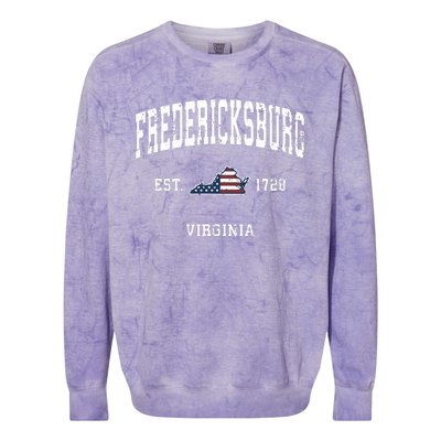 Fredericksburg Virginia Va Vintage American Flag Design Colorblast Crewneck Sweatshirt