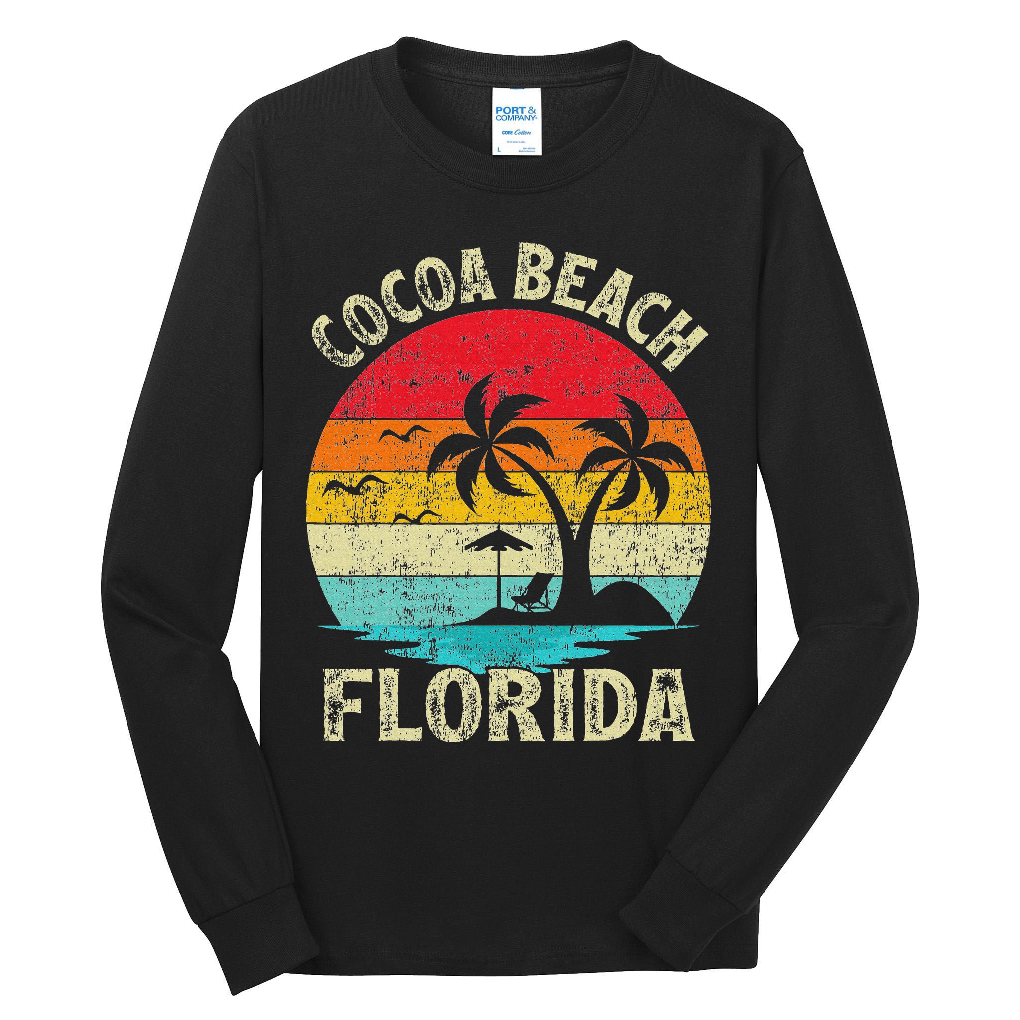 Family Vacation Vintage Retro Florida Cocoa Beach Tall Long Sleeve T-Shirt