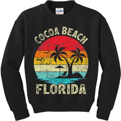 Family Vacation Vintage Retro Florida Cocoa Beach Kids Sweatshirt