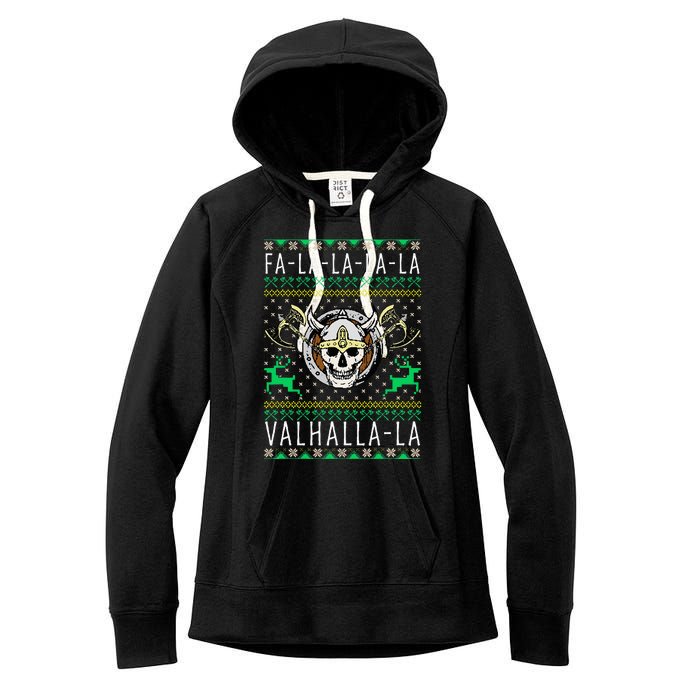 Falalala Valhallala Viking God Ugly Christmas Women's Fleece Hoodie