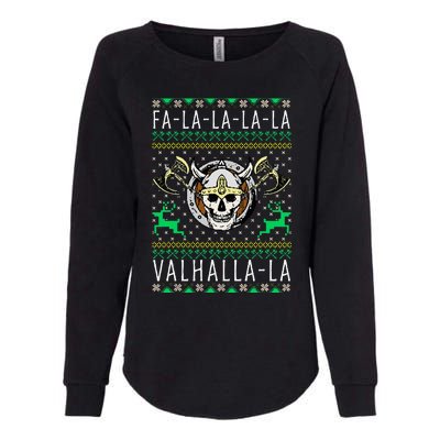 Falalala Valhallala Viking God Ugly Christmas Womens California Wash Sweatshirt