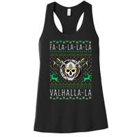 Falalala Valhallala Viking God Ugly Christmas Women's Racerback Tank