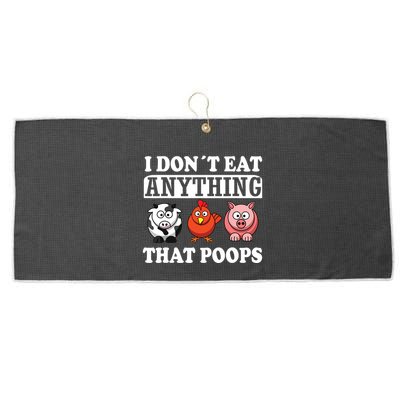 Funny Vegan Vegetarian I Dont Eat Anything That Poops Large Microfiber Waffle Golf Towel