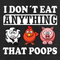 Funny Vegan Vegetarian I Dont Eat Anything That Poops Large Microfiber Waffle Golf Towel