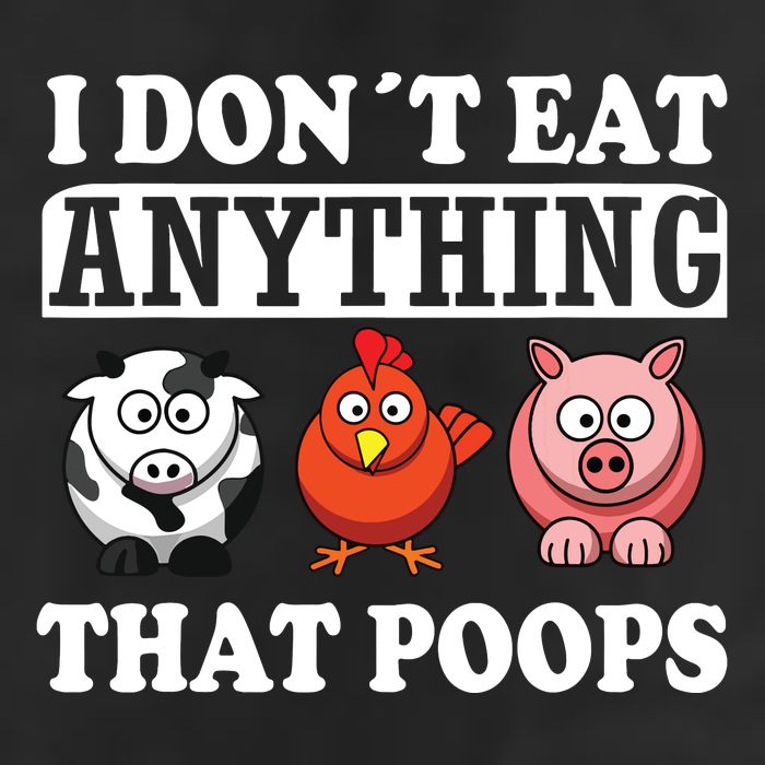 Funny Vegan Vegetarian I Dont Eat Anything That Poops Large Microfiber Waffle Golf Towel