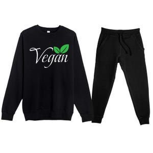 Funny Vegan Vegetarian Funny Veganism Diet Men Women Retro Vegan Diet Premium Crewneck Sweatsuit Set