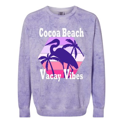 Family Vacay Vibes Cocoa Beach Fun Trip Vacation Mode Gift Colorblast Crewneck Sweatshirt