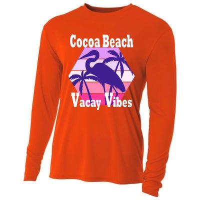 Family Vacay Vibes Cocoa Beach Fun Trip Vacation Mode Gift Cooling Performance Long Sleeve Crew