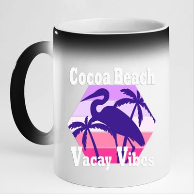 Family Vacay Vibes Cocoa Beach Fun Trip Vacation Mode Gift 11oz Black Color Changing Mug