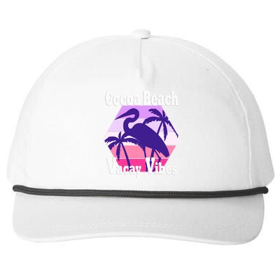 Family Vacay Vibes Cocoa Beach Fun Trip Vacation Mode Gift Snapback Five-Panel Rope Hat