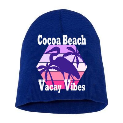 Family Vacay Vibes Cocoa Beach Fun Trip Vacation Mode Gift Short Acrylic Beanie