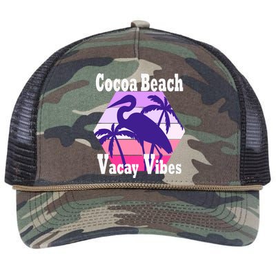 Family Vacay Vibes Cocoa Beach Fun Trip Vacation Mode Gift Retro Rope Trucker Hat Cap