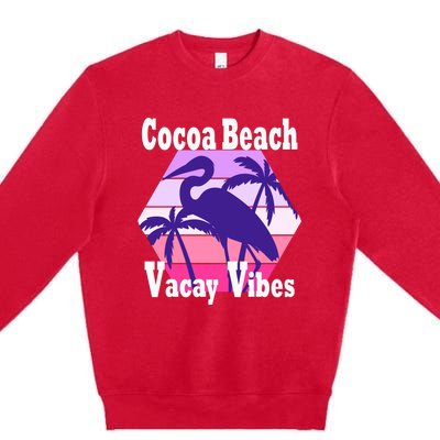 Family Vacay Vibes Cocoa Beach Fun Trip Vacation Mode Gift Premium Crewneck Sweatshirt