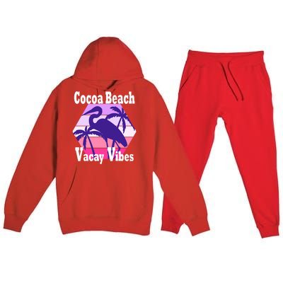 Family Vacay Vibes Cocoa Beach Fun Trip Vacation Mode Gift Premium Hooded Sweatsuit Set