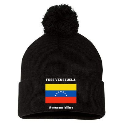 Free Venezuela Venezuela Libre Pom Pom 12in Knit Beanie